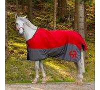 SUNRIDE Couverture d'hiver 100 g pour chevaux (Stockholm) - Combinable avec des couvertures - Imperméable - Colonne d'eau 3 000 mm - Extrêmement respirante - 1200D - Rouge (165 cm)