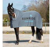 SUNRIDE Couverture rafraîchissante pour chevaux (Cool Down) (ensemble 3 pièces) - avec couvre-cou et tissu - effet rafraîchissant immédiat par refroidissement par évaporation - durable - gris (165 cm)
