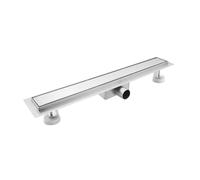 sunrik Caniveau de Douche Acier Inox 60cm，Caniveau de Douche avec siphon à bloqueur d'odeurs et filtre à cheveux，Bulles Caniveau Douche Extra Plat，Drainage rapide