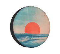 Sunrise By The Sea Housse de pneu universelle, toutes saisons, résistante aux intempéries, durable et facile à installer, disponible en noir, blanc, gris, argent