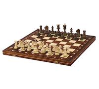 Sunrise Chess | Échecs Junior | Elégant | Figurines en Bois cuites à la Main | Échiquier Peint à la Main | Soigneusement broyé | Équilibre Optimal | Cassette avec Insert