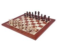 Sunrise Chess & Games Coffret en Bois Staunton n° 4, foncé | Coffret en bois couleur acajou, 2 compartiments séparés, pour pièces Staunton n° 4