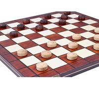 Sunrise Chess & Games Damier 64 Cases - Jeu de Dames Classique en Bois de Haute qualité