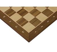 Sunrise Chess & Games Échiquier n° 5 Noyer/érable, 48 cm | 48 x 48 cm, cases 50 mm, avec coordonnées, marqueterie noyer/érable