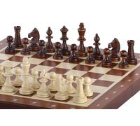 Sunrise Chess & Games - Grand Jeu d’échecs magnétique en Bois 35 x 35 cm avec marqueterie - Jeu d’échecs de Voyage avec échiquier Pliable