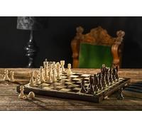 Sunrise Chess & Games Jeu d’échecs As en Bois, 42 cm, Marron | Plateau pliable 42 cm, hêtre et bouleau, design Staunton classique, rangement intérieur