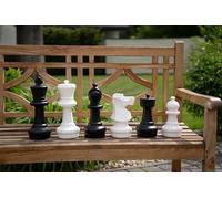 Sunrise Chess & Games - Jeu d’Échecs de Jardin avec Pièces en Plastique Roi 30 cm et Échiquier en Plastique Case 17 cm Résistant aux Intempéries pour Jardin École et Loisirs