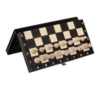 Sunrise Chess & Games - Jeu d’échecs magnétique en Bois Noir - Jeu d’échecs de Voyage Compact avec échiquier Pliable et Insert pour pièces