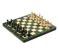 Sunrise Chess & Games - Jeu d’échecs magnétique en Bois Vert 28 cm - Jeu d’échecs de Voyage Compact avec échiquier Pliable et pièces