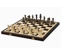 Sunrise Chess & Games Jeu d’échecs Olympic 42 cm, Staunton | Plateau pliable 42 cm, coffret peint à la main et pyrogravé, pièces Staunton en bois, rangement intérieur