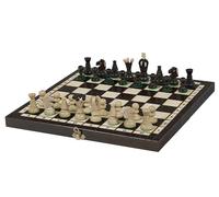 Sunrise Chess & Games Jeu d’échecs Royal en Bois, 35 cm, Marron | Plateau pliable 35 cm, pièces en érable fabriquées à la main, rangement intérieur, finition marron