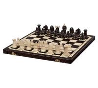Sunrise Chess & Games Jeu d’échecs Royal en Bois, 44 cm, Marron | Coffret pliable 44 cm, hêtre et bouleau, roi 78 mm, cases peintes à la main, compartiments intérieurs