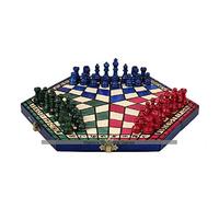 Sunrise Chess & Games Jeu d'échecs pour Trois Joueurs Grand Format, Tricolore, Design Innovant, Pièces en Bois, Valeur Pédagogique