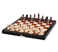 Sunrise Chess & Games Lux Échecs magnétiques 28 cm, Marron | Pièces magnétiques en charme, plateau pliable 28 cm, cases 30 mm, roi 55 mm