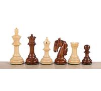 Sunrise Chess & Games Pièces d'Échecs Colombian - Acacia & Buis, 3,75 Pouces, Sculptées à la Main, Lourdes, Design en Bois Exotique