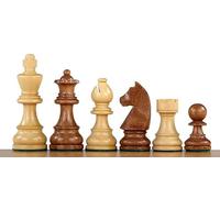 Sunrise Chess & Games Pièces Timeless German, 3,5 Pouces | 34 pièces en buis et acacia, 2 dames supplémentaires, fabriquées à la main, lestées et feutrées