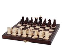 Sunrise Chess | Royal Maxi Échecs en Ligne | Design Traditionnel | Fait à la Main | Bois | Durable | Agréable au Toucher | Cassette avec Compartiments