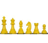 Sunrise Chess Staunton 6 pièces d’échecs en Plastique en Jaune - esthétiquement et fonctionnellement pour Une expérience d’échecs Vivante (Hauteur du Roi 95 mm)