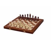 Sunrise Chess | Tournoi d’échecs | Numéro 4 | Jeu d’échecs Professionnel | Fabriqué en Bois | Durable | Nombres pondérés | Marqueterie de Carton | Cassette avec Compartiments