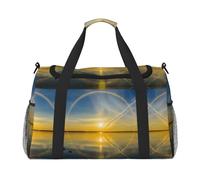Sunrise Horizon Sac de voyage pour homme et femme, sac fourre-tout en polyester imprimé avec bandoulière, Noir , Taille unique
