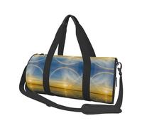 Sunrise Horizon Sac de voyage rond en polyester avec bandoulière pour homme et femme, Noir , Taille unique