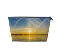 Sunrise Horizon Trousse de toilette de voyage en cuir pour homme et femme, Argenté., Taille unique