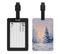 Sunrise in Winter Snow-covered Trees Étiquette Bagages Sac de voyage Valise Bagages Nom Tags