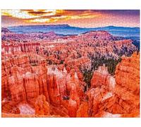 Sunrise - Marteau de Thor Sunset Point Hoodoos Bryce Canyon National Park Utah - Puzzle en bois de 1 000 pièces - Puzzle photo personnalisé pour adultes - Décoration d'intérieur