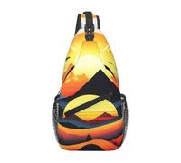 Sunrise Mountain C'est un sac à bandoulière décontracté pour homme avec une grande capacité de stockage et une poche plaquée de chaque côté.