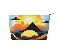 Sunrise Mountain Trousse à maquillage tendance en velours côtelé avec fermeture éclair pour voyage, camping et usage quotidien