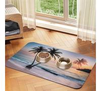 Sunrise Nappe en cuir absorbant pour animaux de compagnie Motif île de palmier tropical Idéal pour chiens, chats et autres animaux de compagnie