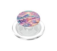 Sunrise Ocean Decor Dreamy Teal Beach, Rose, Ciel, Violet, Vagues PopSockets PopGrip pour MagSafe