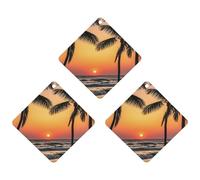 Sunrise of on The Sea Lot de 3 désodorisants à suspendre pour voiture, maison, bureau, style noir