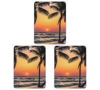 Sunrise of on The Sea Lot de 3 désodorisants carrés à suspendre pour voiture, maison, bureau, gris