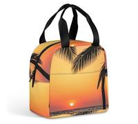 Sunrise of on The Sea Sac à déjeuner pour homme et femme, sac fourre-tout isotherme portable avec poignée, étanche, réutilisable, pour le travail, le pique-nique, les voyages