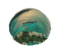 Sunrise Over Hanauma Bay Oahu Hawaï Bonnet de bain pour cheveux longs et courts, bande élastique lavable, bonnet de bain pour cheveux longs, tresse