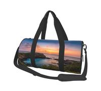 Sunrise Over Hanauma Bay Oahu - Sac de voyage pliable avec imprimé hawaïen, sac de gym pour femme, grand sac fourre-tout pour le sport et les voyages, Noir , Taille unique