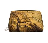 Sunrise Over Hawaii Trousse de maquillage en cuir Organiseur de toilette de voyage - Pochette cosmétique portable en PVC pour femme, Thème pirate à voile, Taille unique