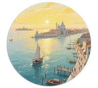 Sunrise Over The Sea in Venice Puzzles 1000 Pieces Cadeau Unique View Jeu Éducatif Challenge Toy À De Qualité Supérieure Peinture Art pour Adultes Enfants 1000pcs (67.5x67.5cm)