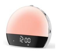 Sunrise Réveil numérique pour chambre à coucher, 18 veilleuses à intensité variable, 25 sons de sommeil, machine à bruit blanc pour bébés, adultes, réveil lumineux pour les grands dormeurs, enfants