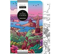 Sunrise & Sunset - 12 affiches à colorier - Camila Nogueira - Fleurus - Livre-jeu