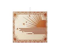 Sunrise Tapis de séchage à vaisselle pour comptoir de cuisine, motif géométrique beige, tapis égouttoir absorbant moderne rétro en microfibre pour cuisine, café, bar, 40,6 x 45,7 cm