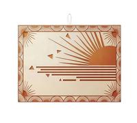 Sunrise Tapis de séchage à vaisselle pour comptoir de cuisine, motif géométrique beige, tapis égouttoir absorbant moderne rétro en microfibre pour cuisine, café, bar, 45,7 x 61 cm