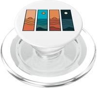 Sunrise to Moonlight Retro Vintage Coastal Landscape PopSockets PopGrip pour MagSafe