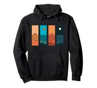 Sunrise to Moonlight Retro Vintage Coastal Landscape Sweat à Capuche