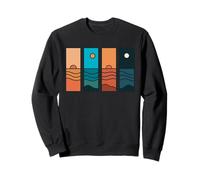 Sunrise to Moonlight Retro Vintage Coastal Landscape Sweatshirt