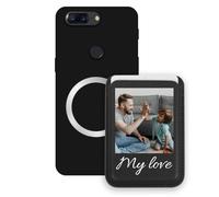 Sunrive Coque avec Personnalisable pour MagSafe Portefeuille - Étui Compatible avec OnePlus 5T Housse Antichoc - Cuir avec Porte-Cartes et Fonction Support, Personnalisable avec Photo ou Texte