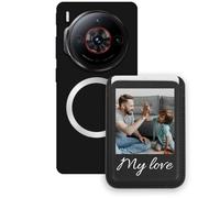 Sunrive Coque avec Personnalisable pour MagSafe Portefeuille - Étui Compatible avec ZTE Nubia Z60S Pro Housse Antichoc - Cuir avec Porte-Cartes et Fonction Support,Personnalisable avec Photo ou Texte