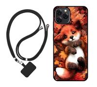 Sunrive Coque Compatible avec Blackview A95,TPU Étui Housse Protecteur Souple Gel Mat Back Cover Mignon Motifs Antichoc Case(Le Renard Feuille d'érable)+1x Universelle Dragonne
