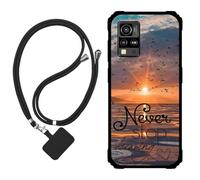 Sunrive Coque Compatible avec Blackview BV4800 SE,TPU Étui Housse Protecteur Mat Back Cover Mignon Motifs Case(La mer,Le Soleil,Les mouettes)+1x Universelle Dragonne